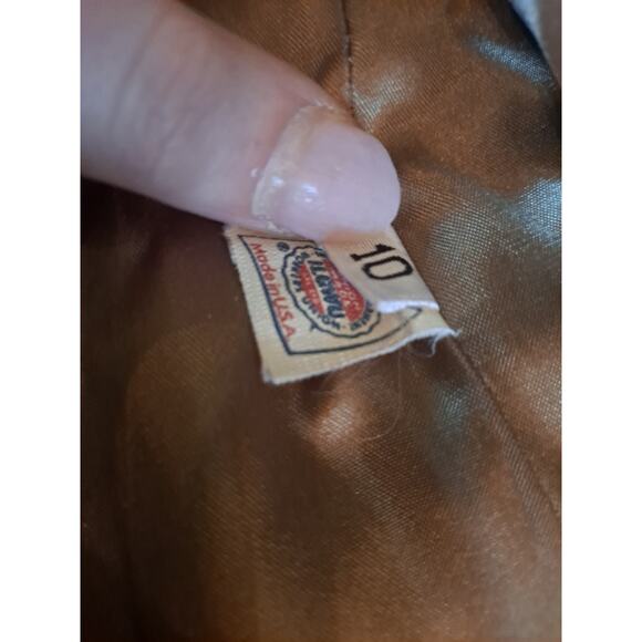 JG Hook Signatures Sz 10 100% Pure Wool Brown Coat Heavy Velvet Trim Vintage - Picture 4 of 7